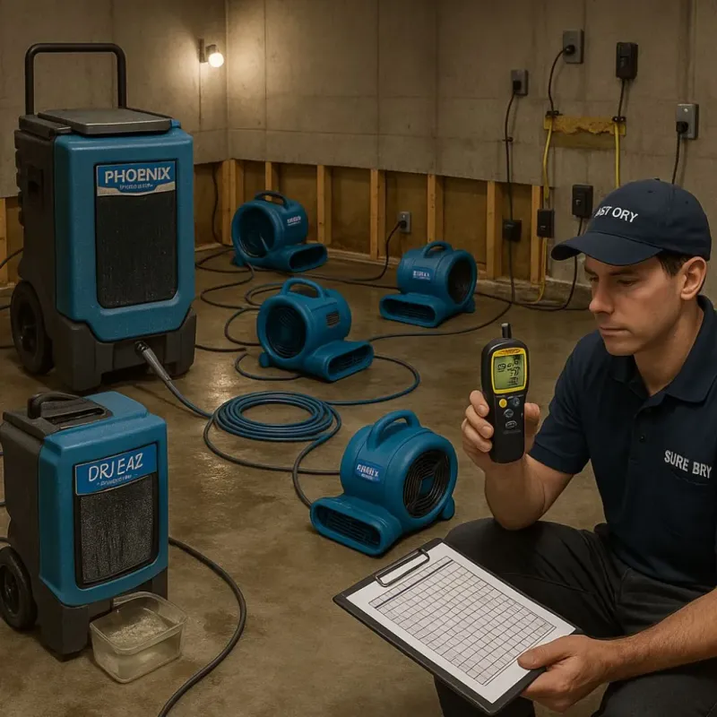 Structural Drying and Dehumidification process in Dallas County, AR